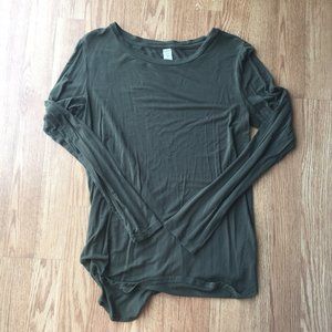 Old Navy • Green Long Sleeve Luxe Scoop Neck Top